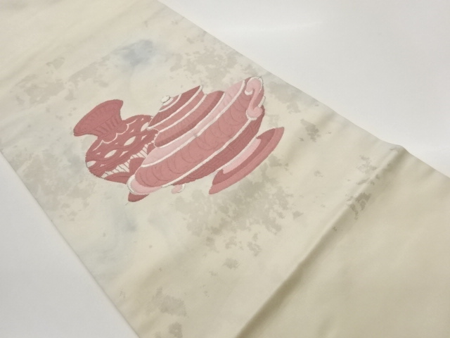 花瓶・壺模様織出し名古屋帯